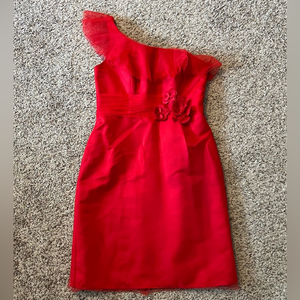 EDEN red ruffle cocktail dress